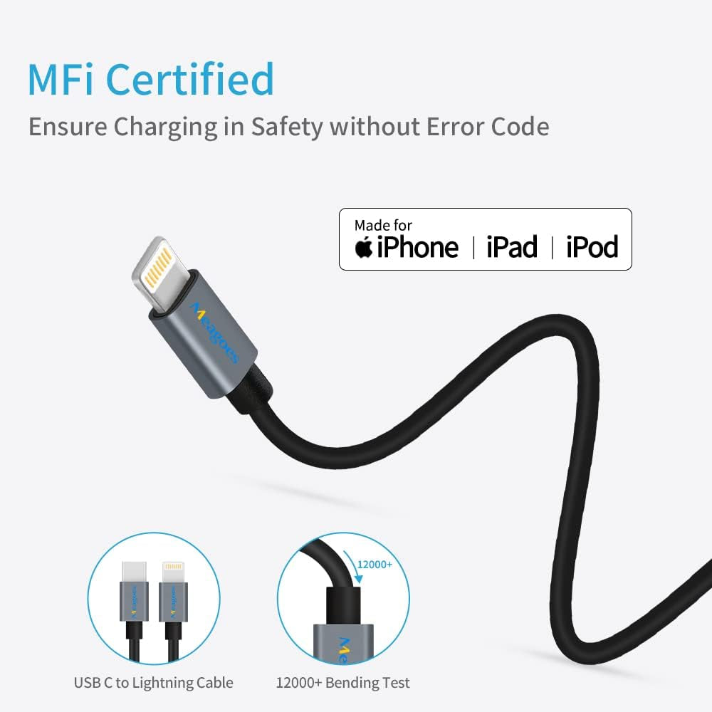 Fast USB C Car Charger, 20W PD Rapid Charging Adapter Compatible for Apple Iphone 14 Pro Max/14 Pro/14 Plus/14/13/12/Mini/11/Xs/Xr/X/8 Plus/Se 3-3.3Ft Mfi Certified Type C to Lightning Cable
