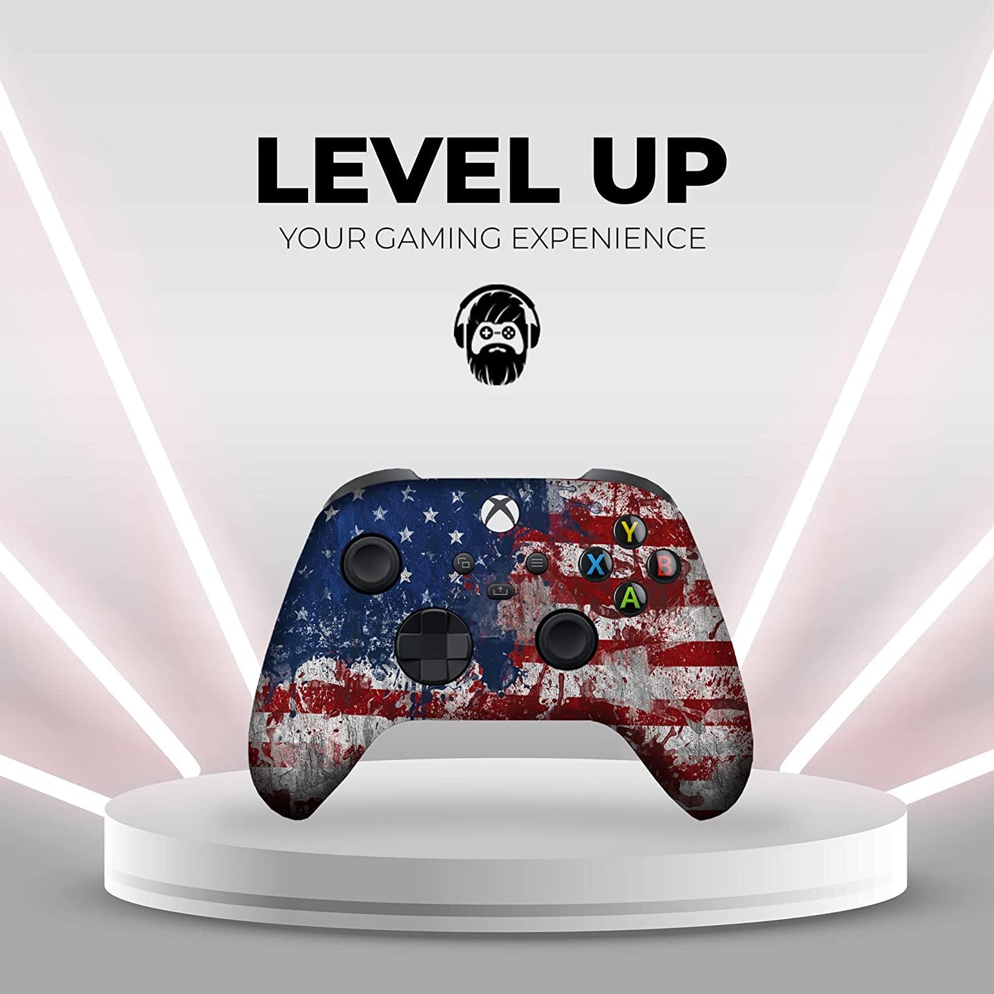 Tatterred Flag Custom X-Box Controller Wireless Compatible with X-Box One/Series X/S Proudly Customized in USA with Permanent HYDRO-DIP Printing(Not JUST a SKIN) (MODDED)