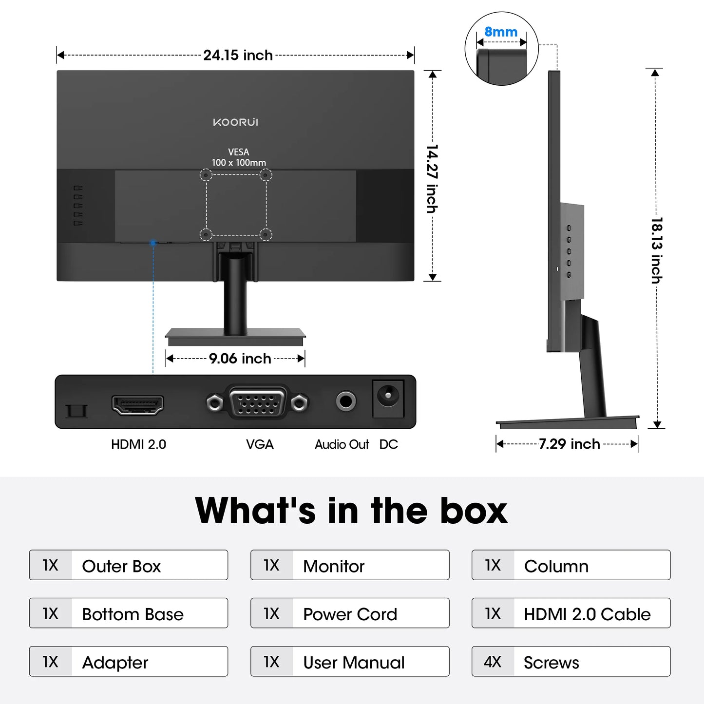 27" FHD 1080P Gaming Monitor, 144Hz Computer Monitor, New, E2711K