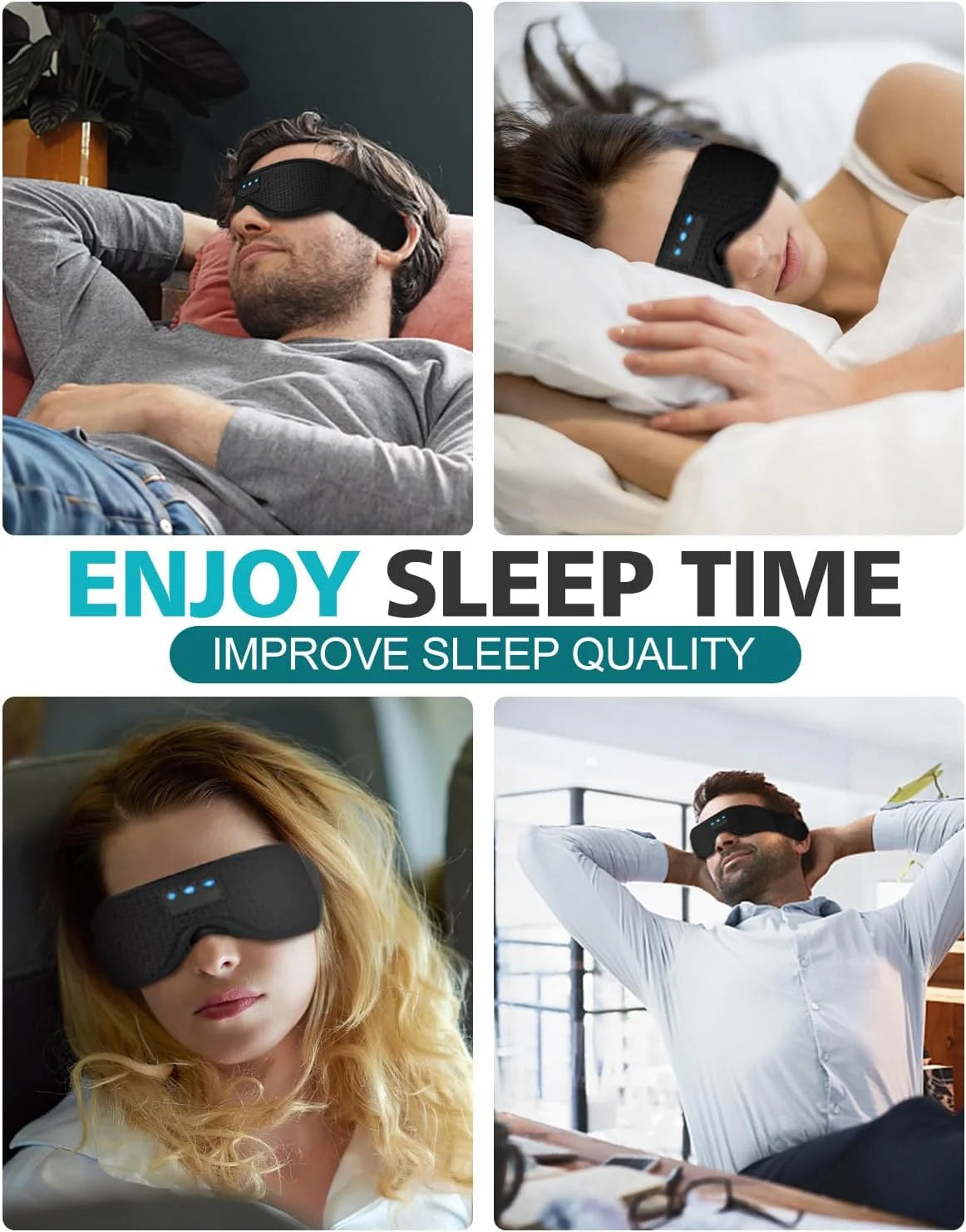 Bluetooth Sleep Mask Headphones,Blackout Sleepathy Sleep Mask Upgraded 3D Contoured Sleep Headphones Sleep Mask Gift Gadgets for Men & Women Great for Travel/Nap/Night Relaxation Black