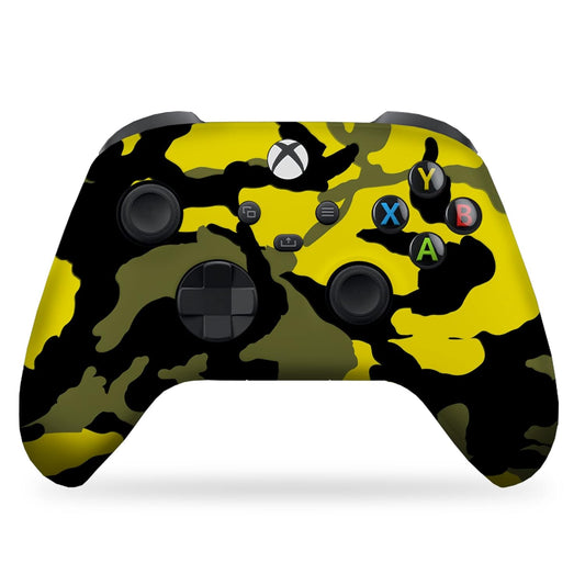 Yellow Camo Custom X-Box Controller Wireless Compatible with X-Box One/Series X/S Proudly Customized in USA with Permanent HYDRO-DIP Printing (NOT JUST a SKIN)