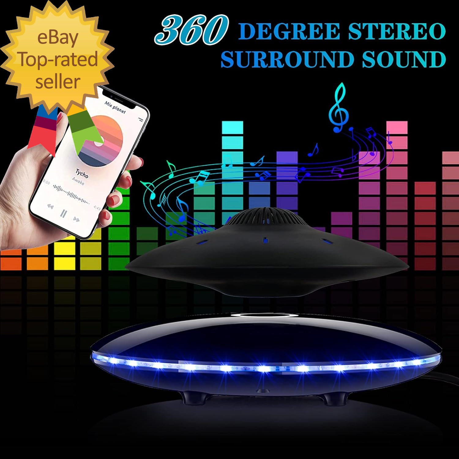 Magnetic Levitating Bluetooth Speaker Levitating UFO Speakers with LED Lights
