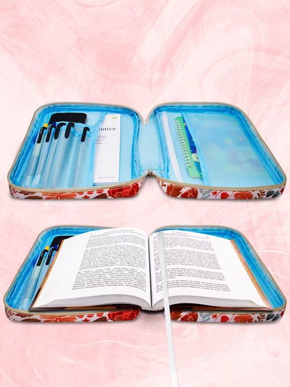 Bible Cover for Women with Flowers Printing, Bible Case,Bible Bag, Study Bible Case,Covers for Bible,Bible Boooks Covers