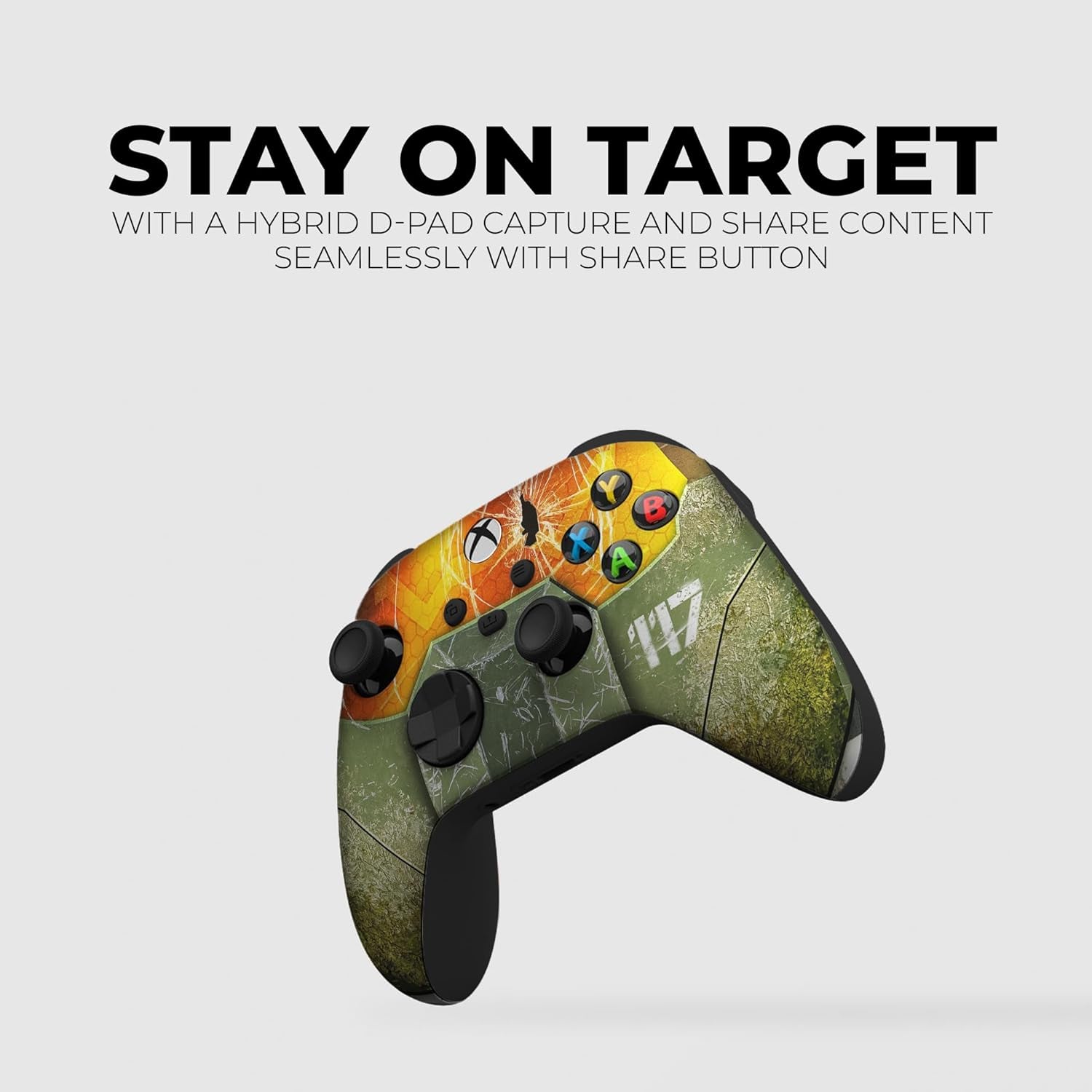 Hallo Mastter Cheif X-Box Controller Wireless Compatible with X-Box One/Series X/S Proudly Customized in USA with Permanent HYDRO-DIP Printing (NOT JUST a SKIN)