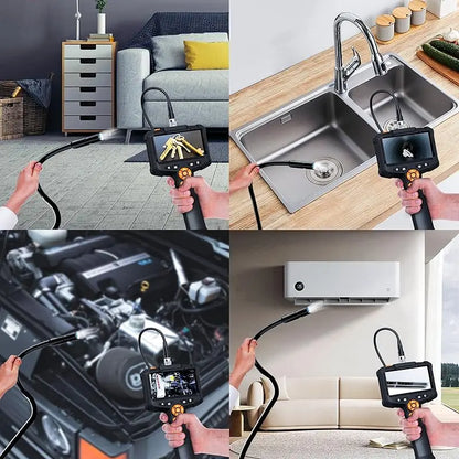 Endoscope Camera with 4.3 Inch IPS HD Screen Borescope Camera HD1080P with 8LED Lights IP67 Waterproof Inspection Camera for Car