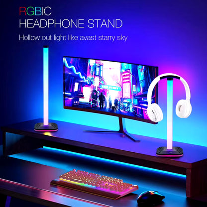 RGB Gaming Headphone Stand Desktop Earphone Holder Hanger Gamer Headset Display Stand Headset Holder Hanger Earphone Accessories