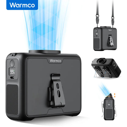 20000Mah Portable Waist Fan Clip on Personal Neck Fan with LED Flashlight & Power Bank,15000Rpm Strong Airflow,Wearable Belt Fan