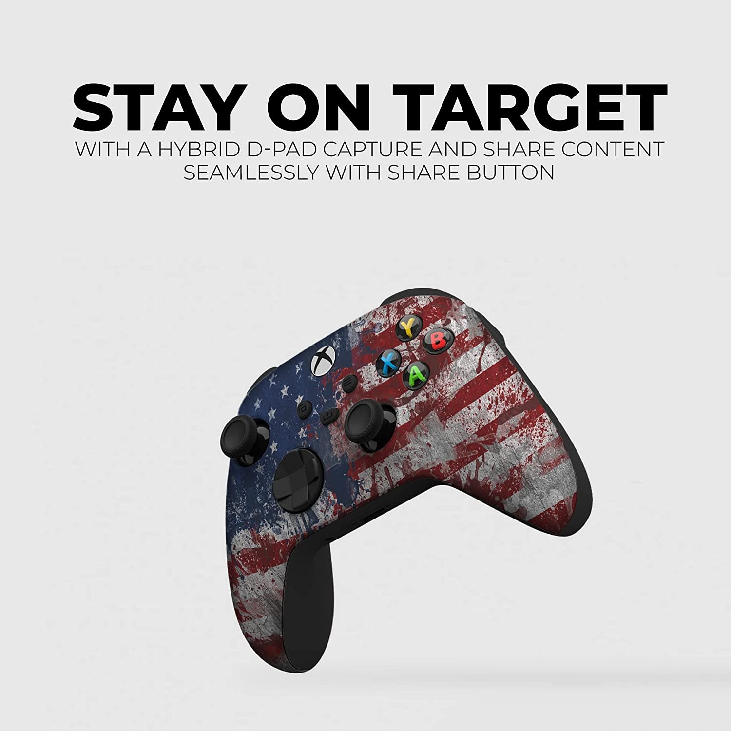 Tatterred Flag Custom X-Box Controller Wireless Compatible with X-Box One/Series X/S Proudly Customized in USA with Permanent HYDRO-DIP Printing(Not JUST a SKIN) (MODDED)