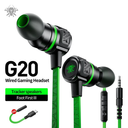 Gaming Headphone TYPE C/3.5Mm G20 Hammerhead Bass Earphones with Mic Gaming Headset for PUBG Gamer Play Wired Earphone for Phone