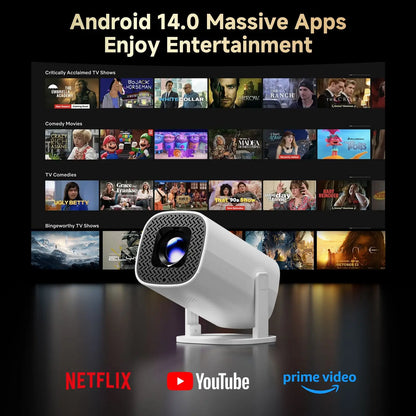 P30PRO Smart Mini Projector Android 14 Wifi6 BT 5.0 Support 4K 1280*720P Smart Home Cinema Outdoor Portable Projector