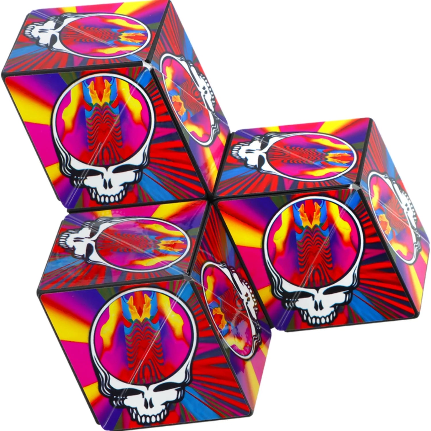 Magnetic Fidget Cube That Transforms into over 70 Shapes, Grateful Dead Haight Ashbury, 1 Pack