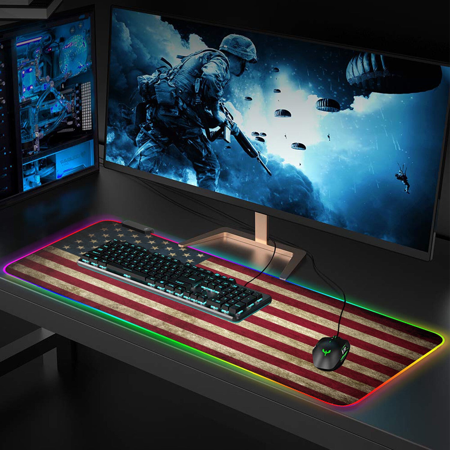 XXL RGB Gaming Mouse Pad - Extended Large LED Gaming Desk Mat (35.4 X 15.7 Inch)