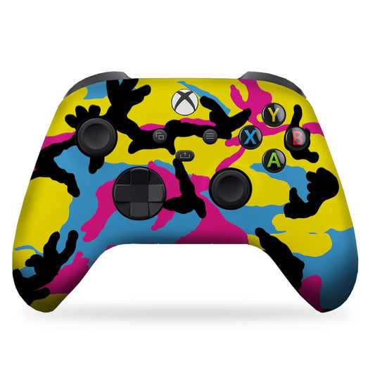 CMYK Camo Custom X-Box Controller Wireless Compatible with X-Box One/Series X/S Proudly Customized in USA with Permanent HYDRO-DIP Printing (NOT JUST a SKIN)