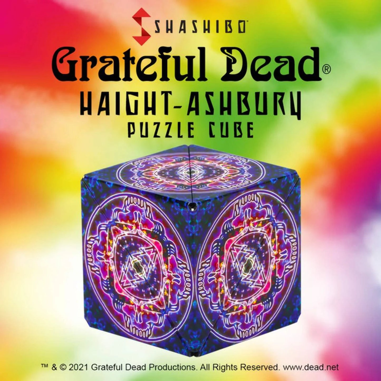 Magnetic Fidget Cube That Transforms into over 70 Shapes, Grateful Dead Haight Ashbury, 1 Pack