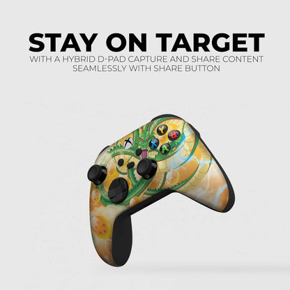 Shenron Draggonbaallz Custom X-Box Controller Wireless Compatible with X-Box One/Series X/S Proudly Customized in USA with Permanent HYDRO-DIP Printing (NOT JUST a SKIN)