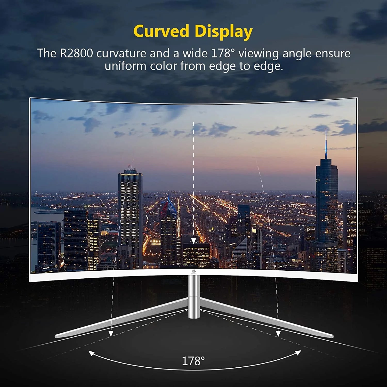 U24C 24-Inch Curved Monitor Full HD LED Monitor 1920X1080 75Hz 5Ms VGA+HDMI Port