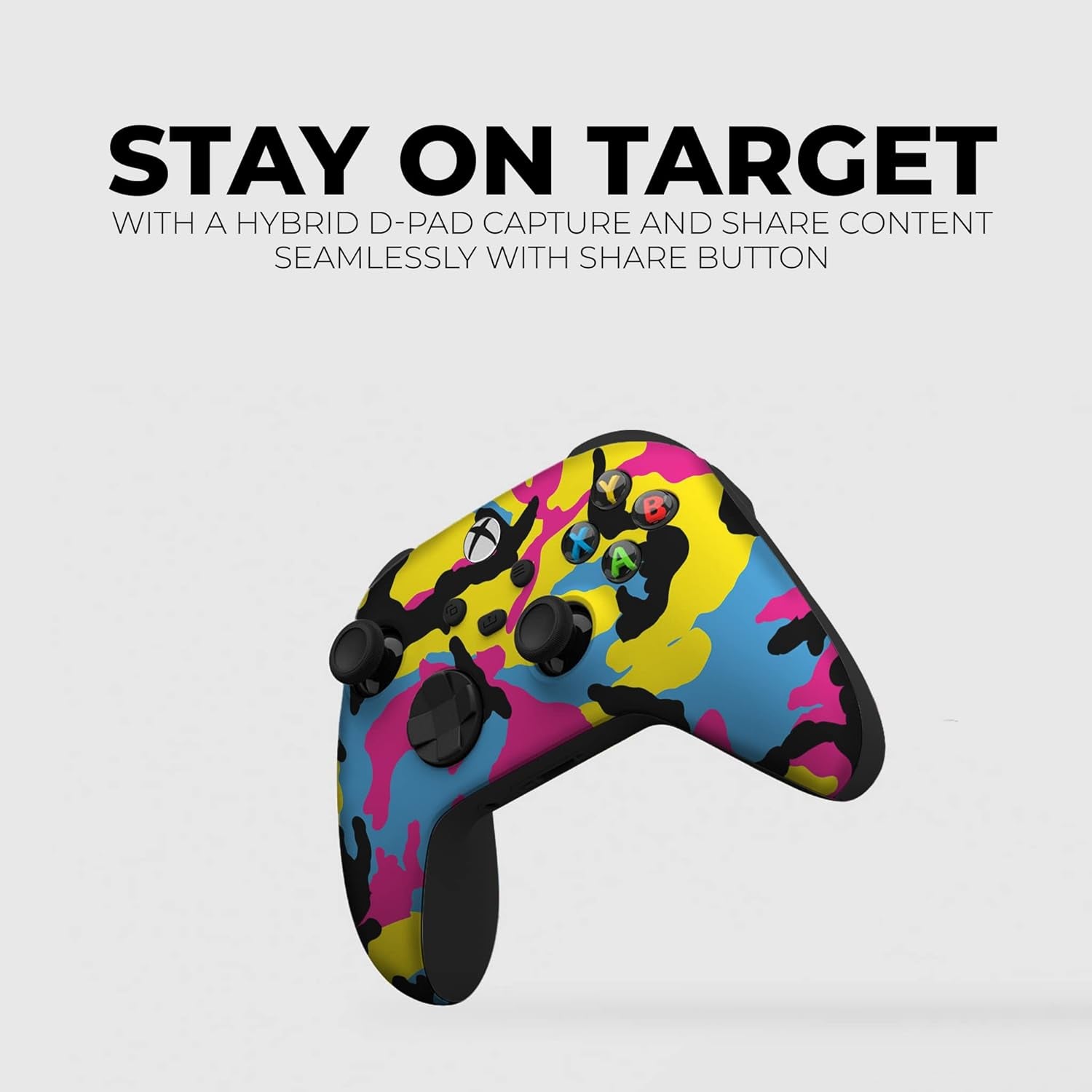 CMYK Camo Custom X-Box Controller Wireless Compatible with X-Box One/Series X/S Proudly Customized in USA with Permanent HYDRO-DIP Printing (NOT JUST a SKIN)