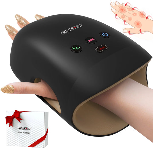 Cordless Hand Massager with Heat & 7 Massage Balls, Gift for Hand Massage for Pain Relief and Finger Numbness Relief, Black