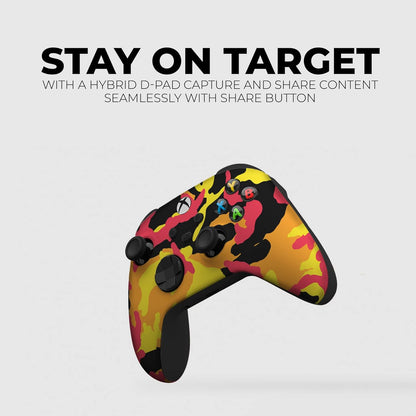 Fall Camo Custom X-Box Controller Wireless Compatible with X-Box One/Series X/S Proudly Customized in USA with Permanent HYDRO-DIP Printing (NOT JUST a SKIN)