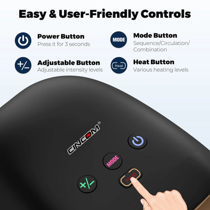 Cordless Hand Massager with Heat & 7 Massage Balls, Gift for Hand Massage for Pain Relief and Finger Numbness Relief, Black