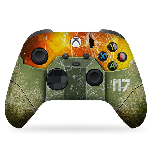 Hallo Mastter Cheif X-Box Controller Wireless Compatible with X-Box One/Series X/S Proudly Customized in USA with Permanent HYDRO-DIP Printing (NOT JUST a SKIN)
