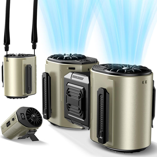 Portable Waist Fan Rechargeable, Detachable Dual Motors Personal Fans 5 Speeds 2