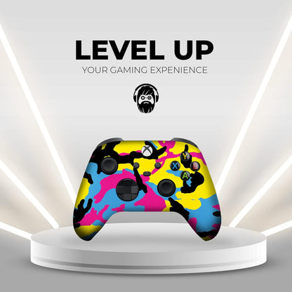 CMYK Camo Custom X-Box Controller Wireless Compatible with X-Box One/Series X/S Proudly Customized in USA with Permanent HYDRO-DIP Printing (NOT JUST a SKIN)