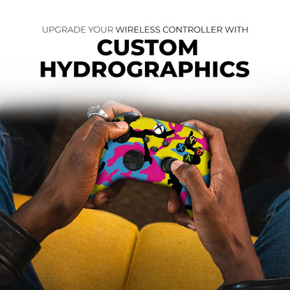 CMYK Camo Custom X-Box Controller Wireless Compatible with X-Box One/Series X/S Proudly Customized in USA with Permanent HYDRO-DIP Printing (NOT JUST a SKIN)