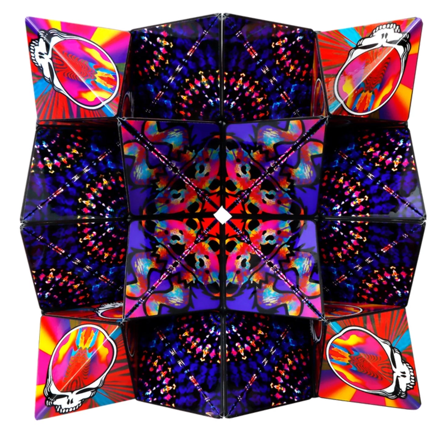 Magnetic Fidget Cube That Transforms into over 70 Shapes, Grateful Dead Haight Ashbury, 1 Pack