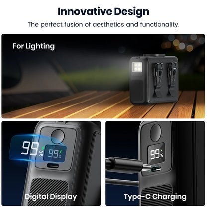 20000Mah Portable Waist Fan Clip on Personal Neck Fan with LED Flashlight & Power Bank,15000Rpm Strong Airflow,Wearable Belt Fan