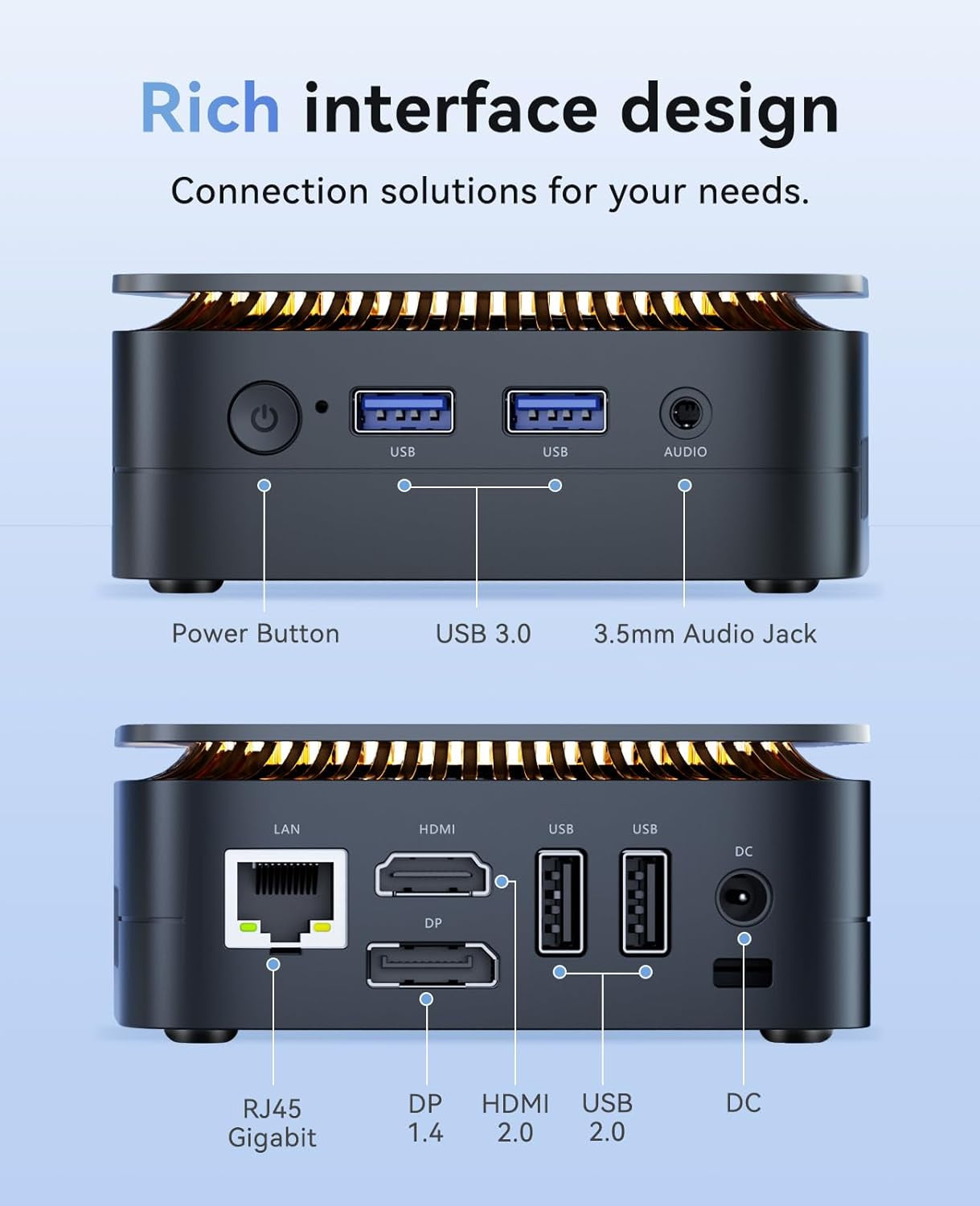 Mini PC Computer, Intel Processor N97 (Up to 3.6 Ghz), 16GB DDR4 RAM 256GB M.2 SSD, Mini Desktop Computer Support Dual 4K, Wifi, Bluetooth, Ethernet, HTPC for Business, Education, Home