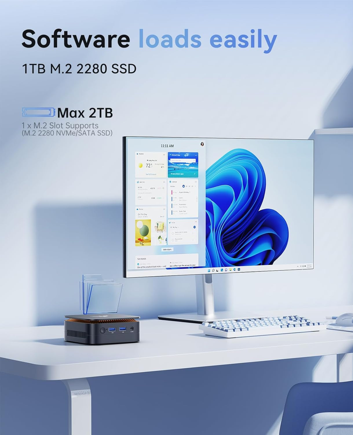 Mini PC Computer, Intel Processor N97 (Up to 3.6 Ghz), 16GB DDR4 RAM 256GB M.2 SSD, Mini Desktop Computer Support Dual 4K, Wifi, Bluetooth, Ethernet, HTPC for Business, Education, Home