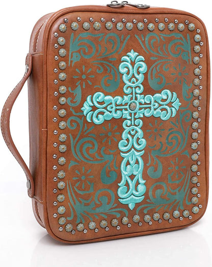 Western Style Embroidered Bible Covers for Women Men Bible Carrying Case Church Bag Bible Protective
