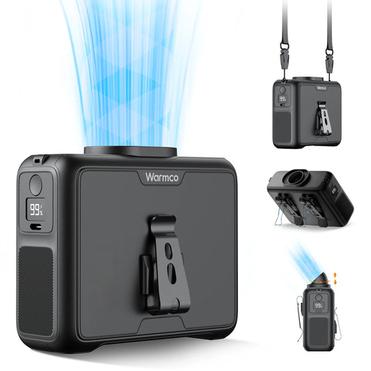 20000Mah Portable Waist Fan Clip on Personal Neck Fan with LED Flashlight & Power Bank,15000Rpm Strong Airflow,Wearable Belt Fan