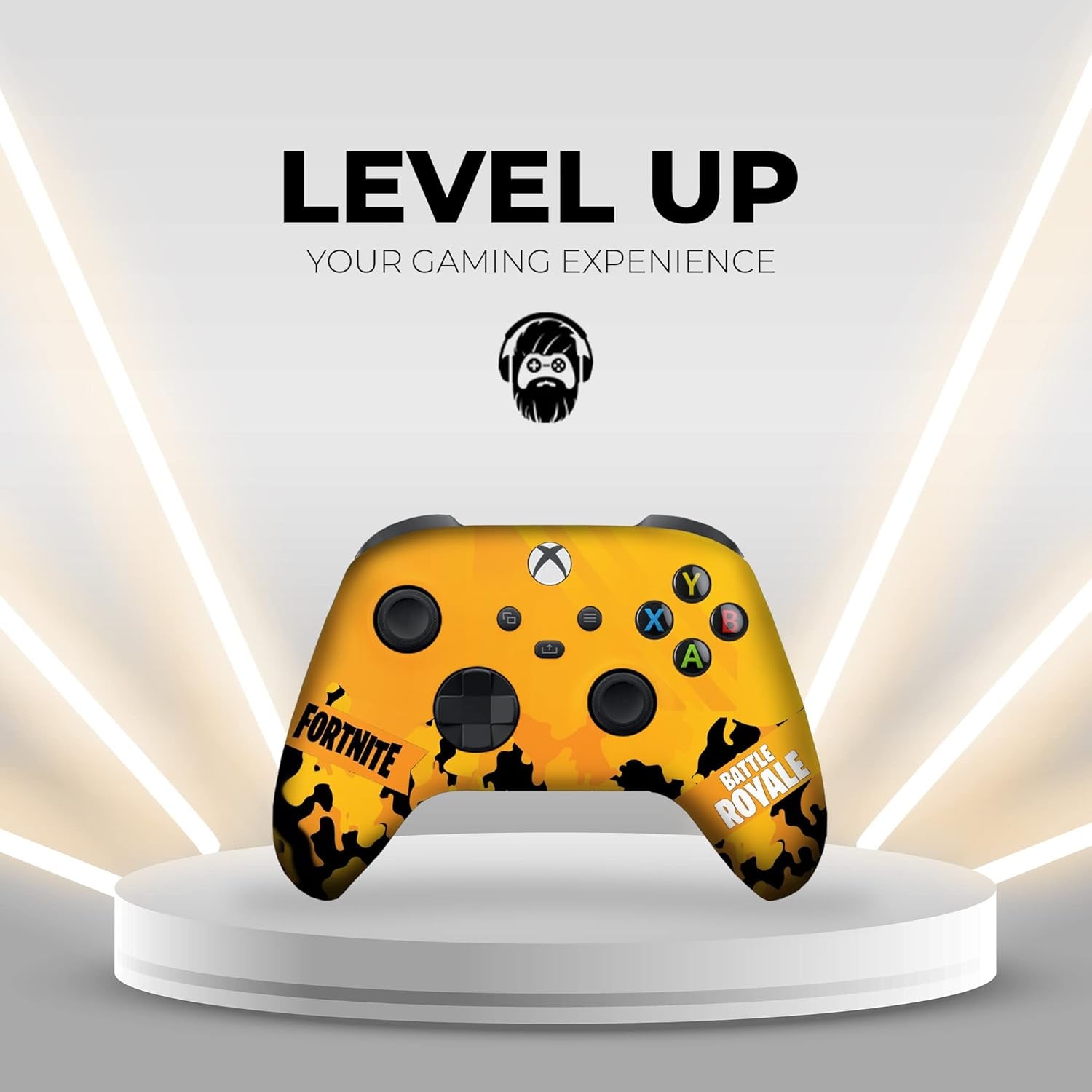 Fortnight Yellow Custom X-Box Controller Wireless Compatible with X-Box One/Series X/S Proudly Customized in USA with Permanent HYDRO-DIP Printing (NOT JUST a SKIN)