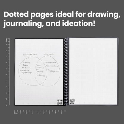 Rocketbook Core Reusable Spiral tebook, Letter Size 8.5X11, Teal - Dotted Pages, App-Connected, Erasable, Durable Cover, Ideal for School, Work, and Creative Projects