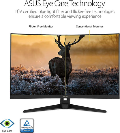 TUF Gaming 31.5" Curved FHD Gaming Monitor VG328H1B, Full HD (1920X1080), 165Hz (Above 144Hz), Extreme Low Motion Blur, 1Ms (MPRT)