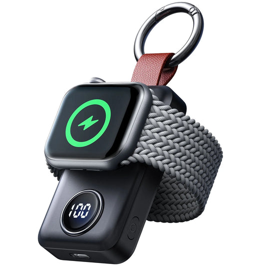 Portable Charger for Apple Watch, 2000Mah Magnetic Wireless Fast Charger Power Bank Keychain, Compatible for Iwatch Series 10/9/8/7/6/5/Se/4/3/2/Ultra 2, Black