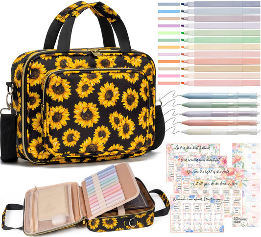 Bible Cover for Women Bible Case, Large Bible Bag W/Shoulder Strap, Bible Stu...