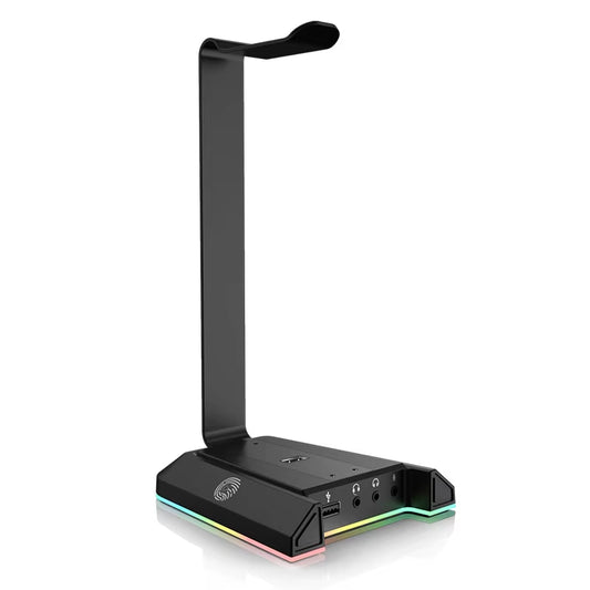 W1 Gaming Headset Stand with 7.1 Surround/2 USB and 3.5Mm Ports RGB Headphones Holder for Gamer Gaming PC Accessories Desk