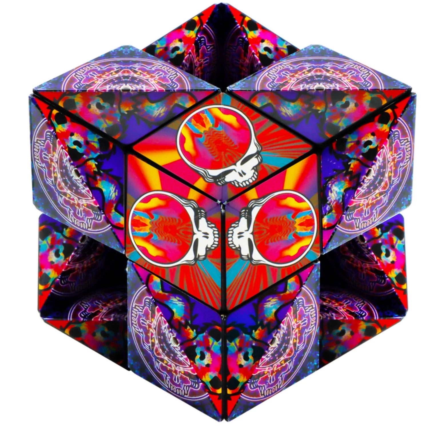 Magnetic Fidget Cube That Transforms into over 70 Shapes, Grateful Dead Haight Ashbury, 1 Pack