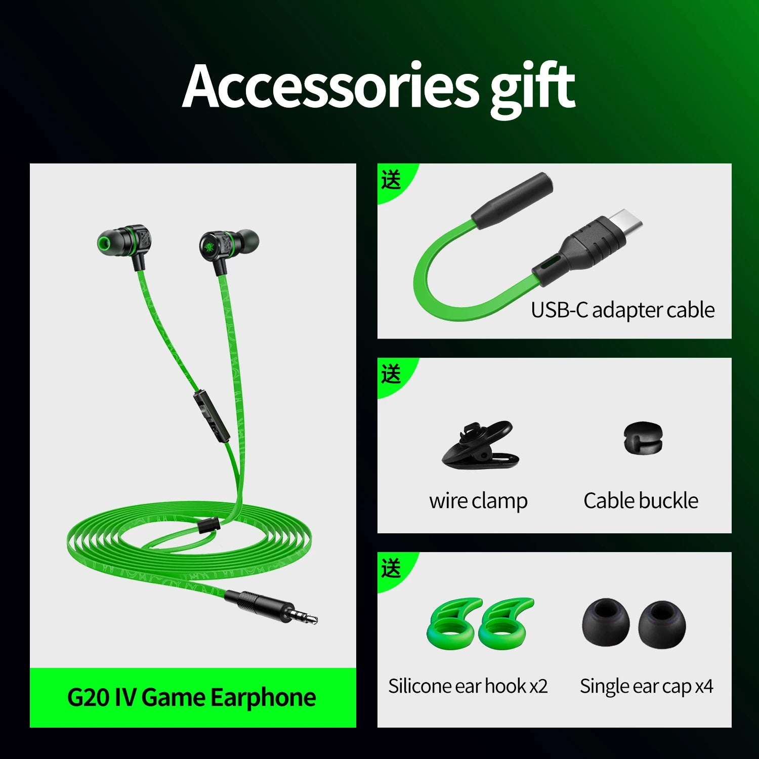 Gaming Headphone TYPE C/3.5Mm G20 Hammerhead Bass Earphones with Mic Gaming Headset for PUBG Gamer Play Wired Earphone for Phone